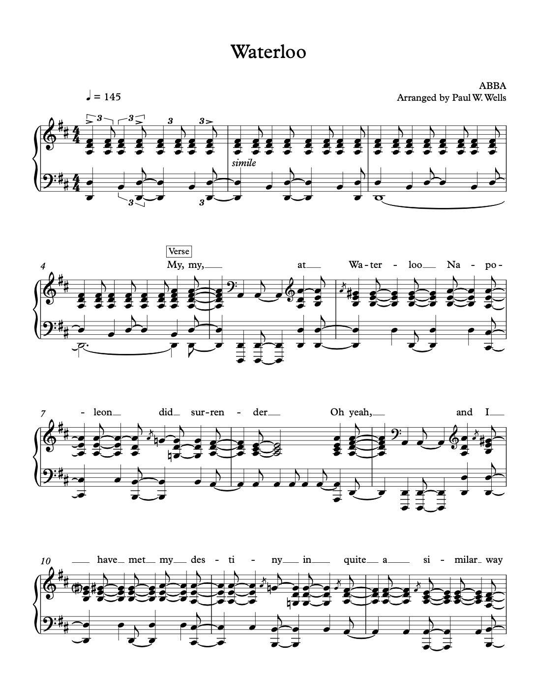 Waterloo sheet music